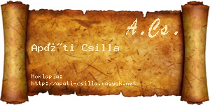Apáti Csilla névjegykártya